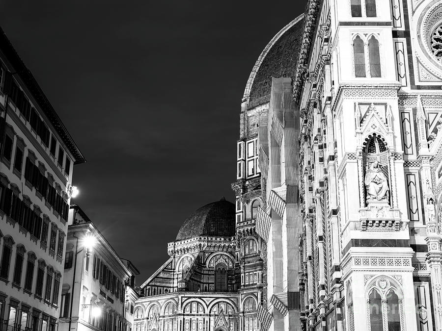 Florence Cathedral Slice at Night in Italy Photograph by John Rizzuto