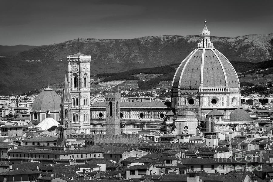 Florence Duomo, black and white Photograph by Delphimages Photo Creations