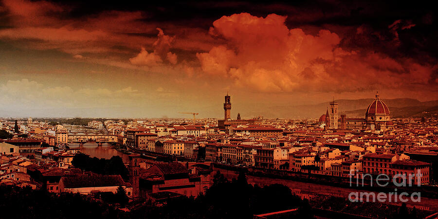 Florence evening panorama 1 Photograph by Rudi Prott