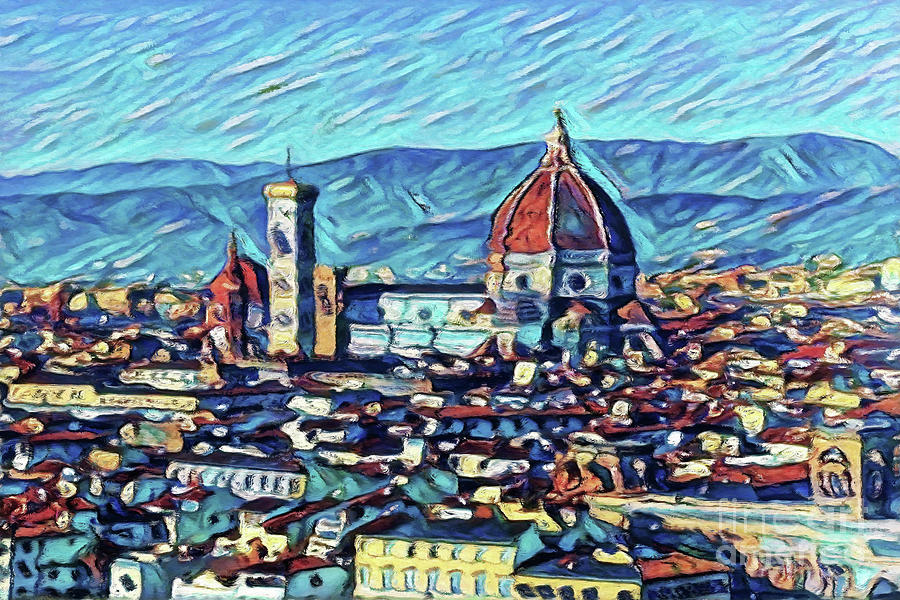 Florence, Italy. Cathedral Maria Del Fiore Digital Art