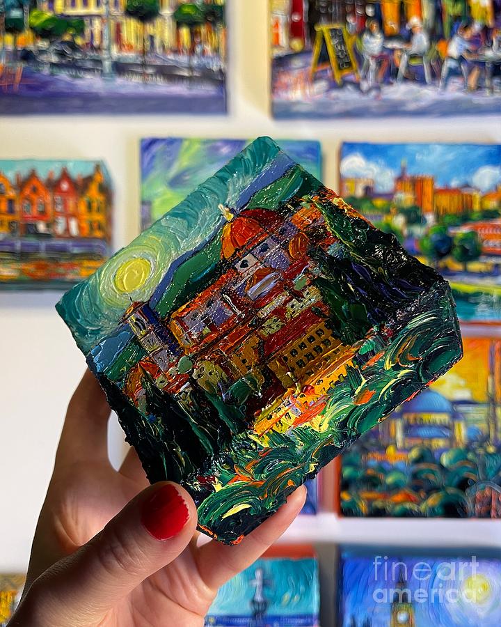 FLORENCE Italy cityscape - 3D canvas painted edges bottom side Painting by Mona Edulesco