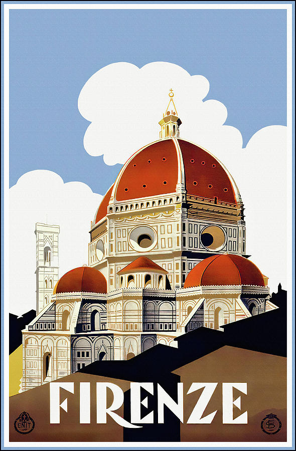 Florence Italy Retro Vintage Travel Poster  Photograph by Carol Japp