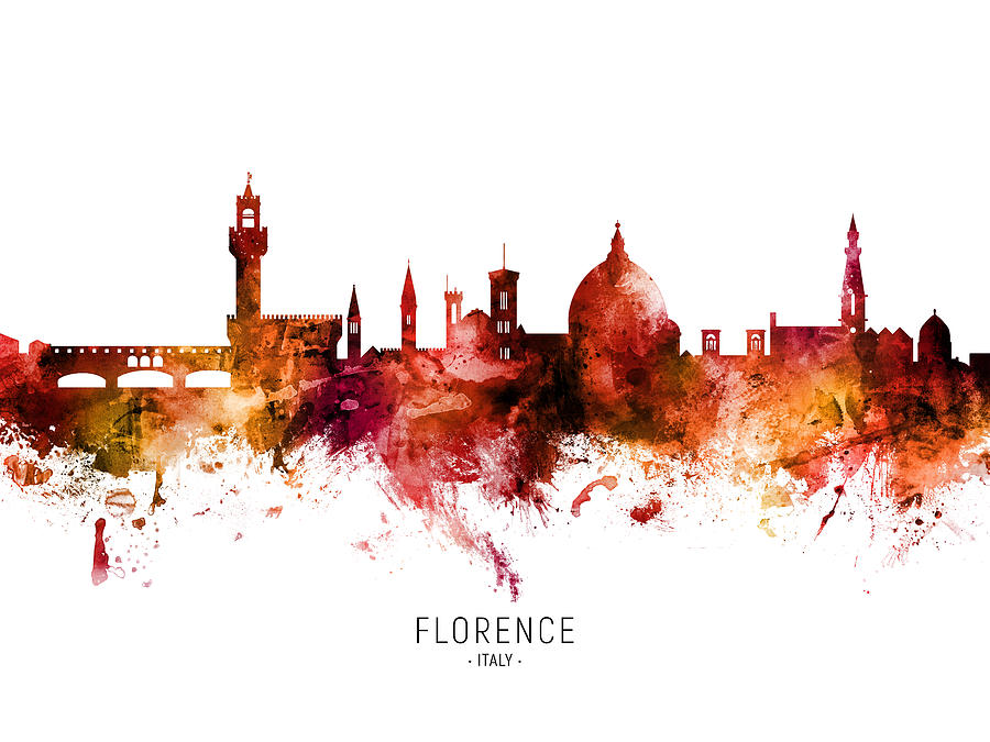 Florence Italy Skyline #15 Digital Art by Michael Tompsett