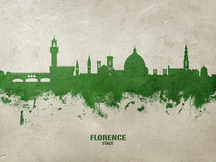 Florence Digital Art - Florence Italy Skyline #54 by Michael Tompsett Florence Digital Art - Florence Italy Skyline #54 by Michael Tompsett