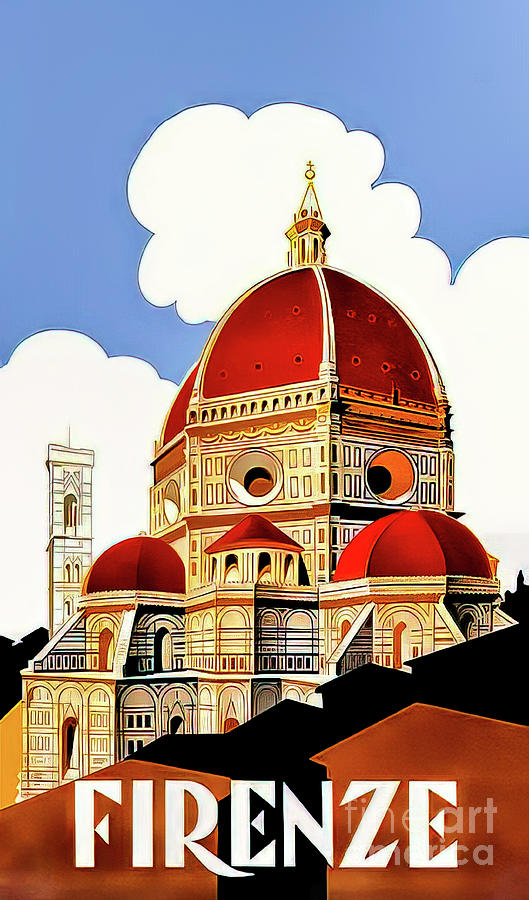 Florence Italy Vintage Travel Poster Drawing by M G Whittingham