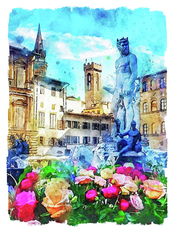 Florence, Piazza della Signoria - 01 Painting by AM FineArtPrints