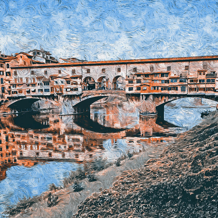 Florence, Ponte Vecchio - 03 Painting by AM FineArtPrints