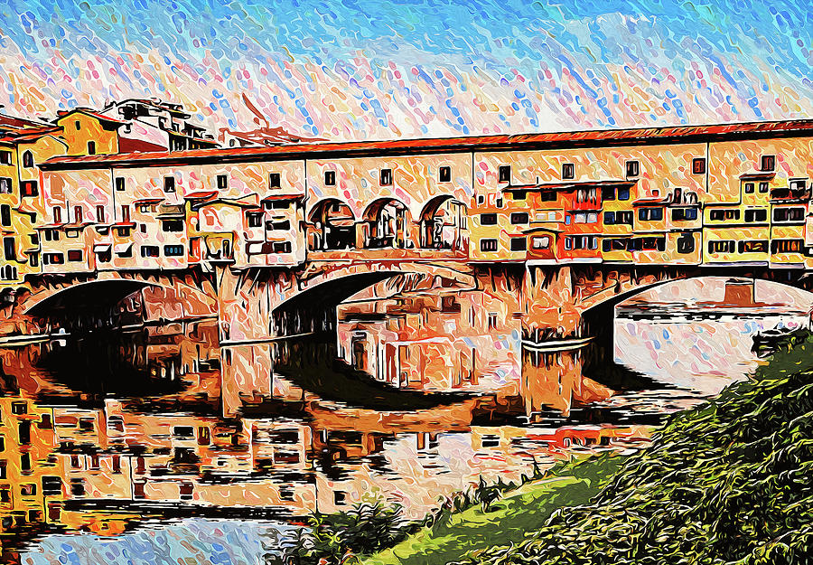 Florence, Ponte Vecchio - 04 Painting by AM FineArtPrints