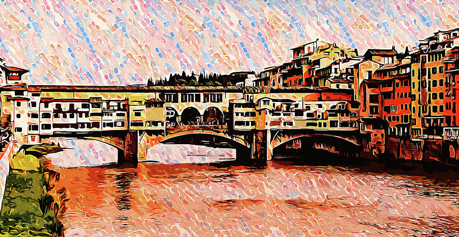 Florence, Ponte Vecchio - 05 Painting by AM FineArtPrints
