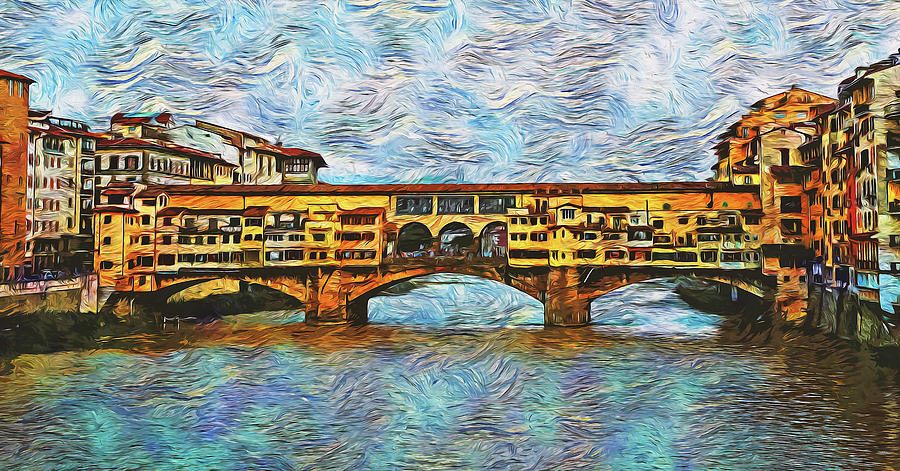 Florence, Ponte Vecchio - 06 Painting by AM FineArtPrints