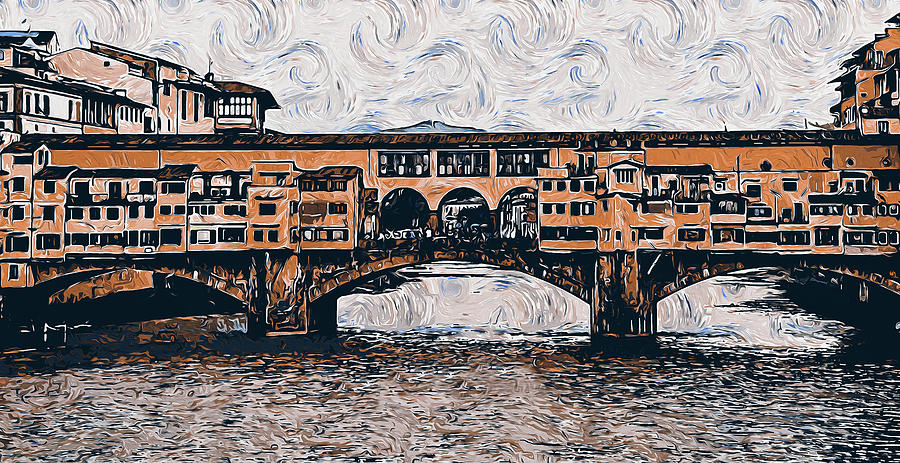 Florence, Ponte Vecchio - 07 Painting by AM FineArtPrints
