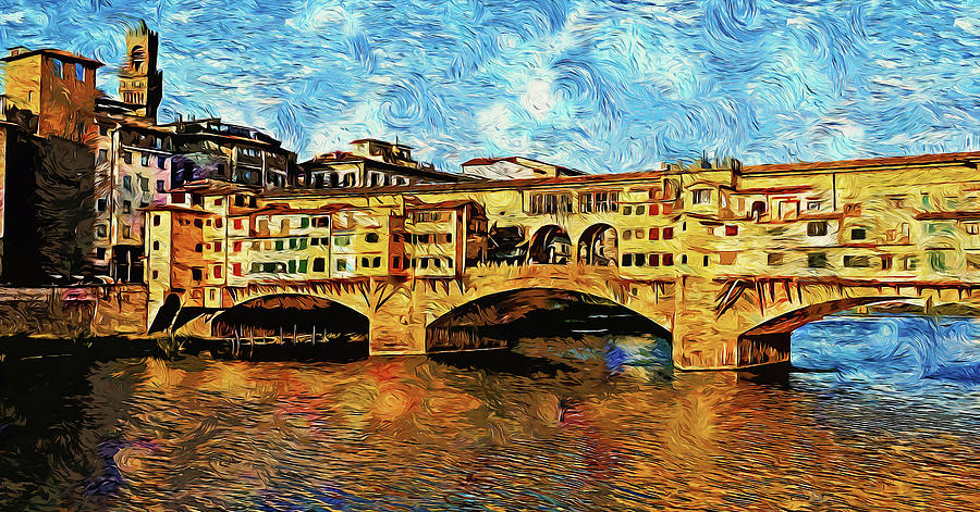 Florence, Ponte Vecchio - 08 Painting by AM FineArtPrints