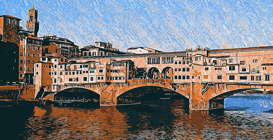 Florence, Ponte Vecchio - 09 Painting by AM FineArtPrints