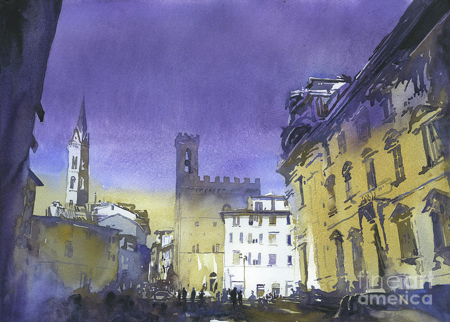 Florence Street- Italy Painting by Ryan Fox