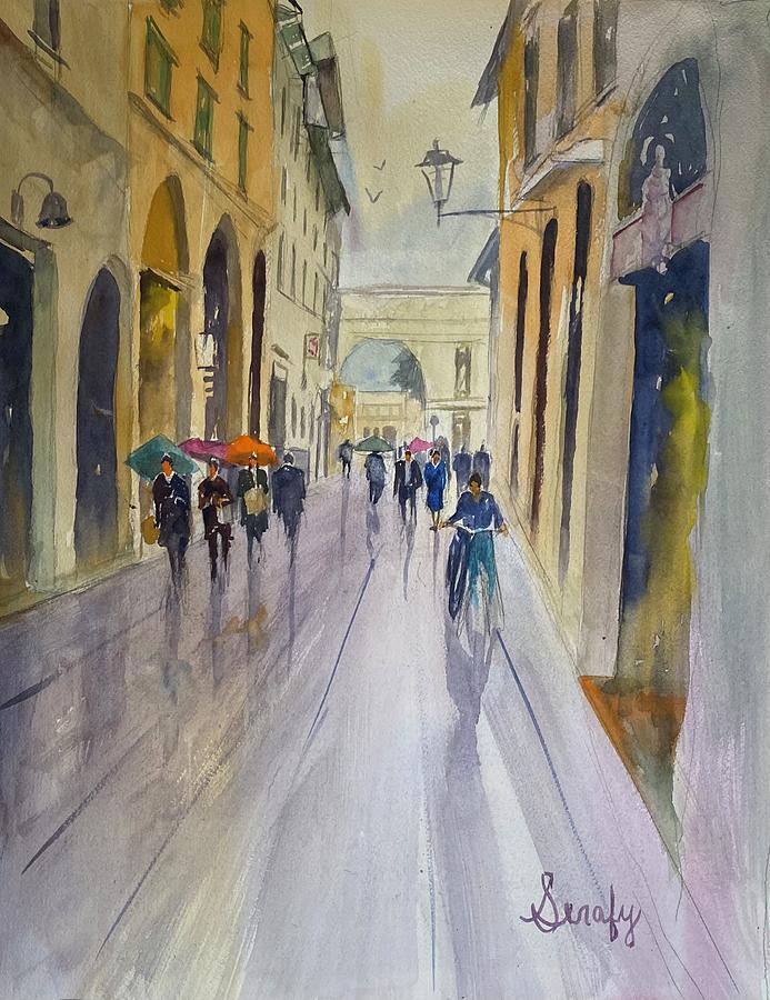 Florence Street Scene Painting by Scott Serafy