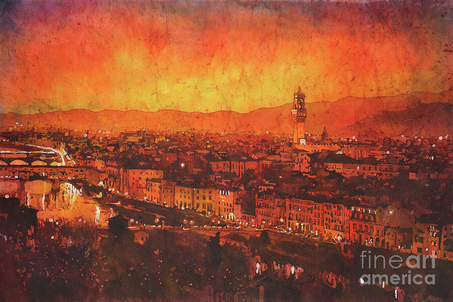Florence sunset Painting by Ryan Fox