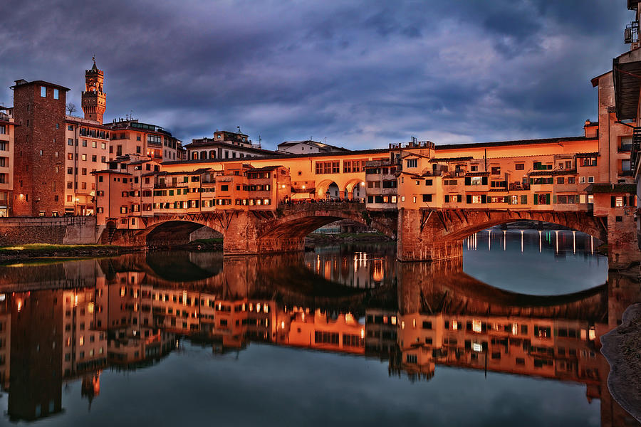 Florence, Tuscany, Italy. The ancient bridge Ponte Vecchio. Firenze ...