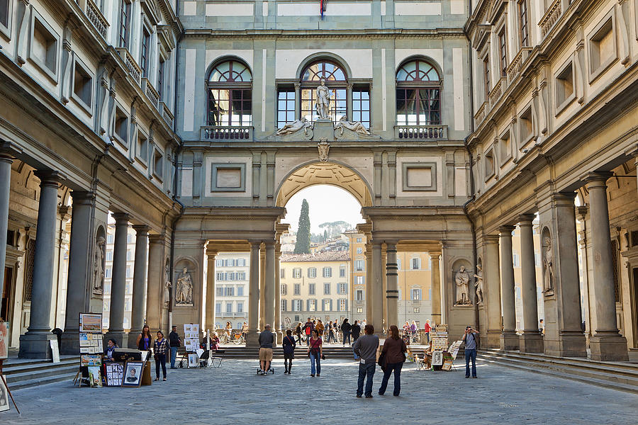 Florence,  Vasari Corridor of Galleria degli Uffiz Photograph by Sylvain Sonnet