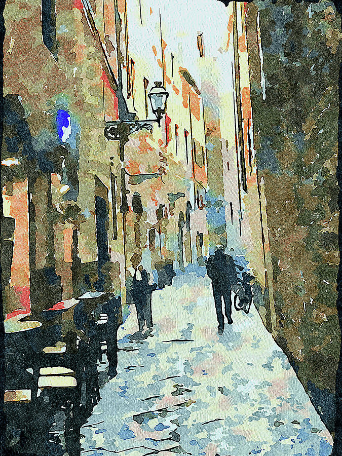 Florence watercolor streets 01 Digital Art by Yury Malkov