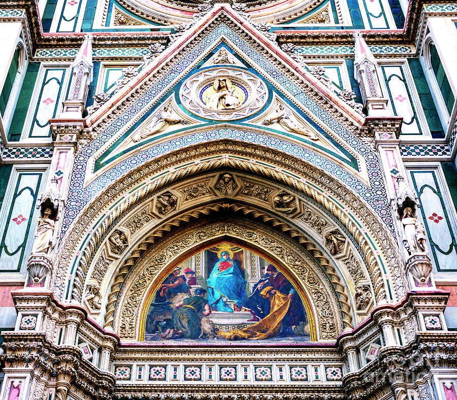 Florentine Artisans Merchants and Humanists lunette at the Florence Cathedral in Italy Photograph by John Rizzuto