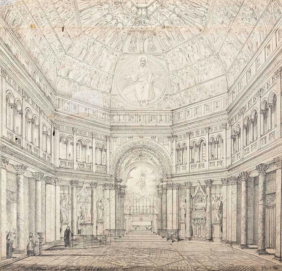 Florenz Baptisterium Drawing By Domenico Quaglio German 