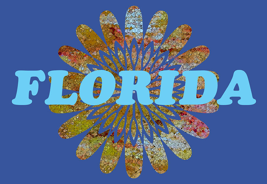 Florida 310 in Blue Digital Art by Corinne Carroll