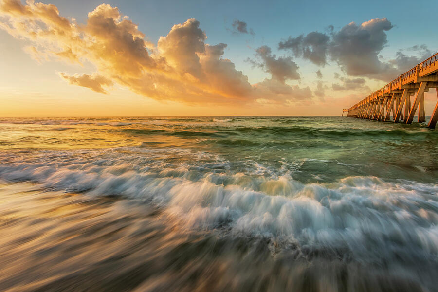 Sunset Photograph - Florida Beach at Dawn by Andrew Soundarajan