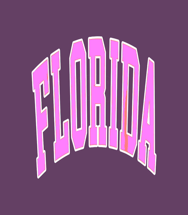 Florida Beach Preppy Pink Font Digital Art by George Skyla - Fine Art ...