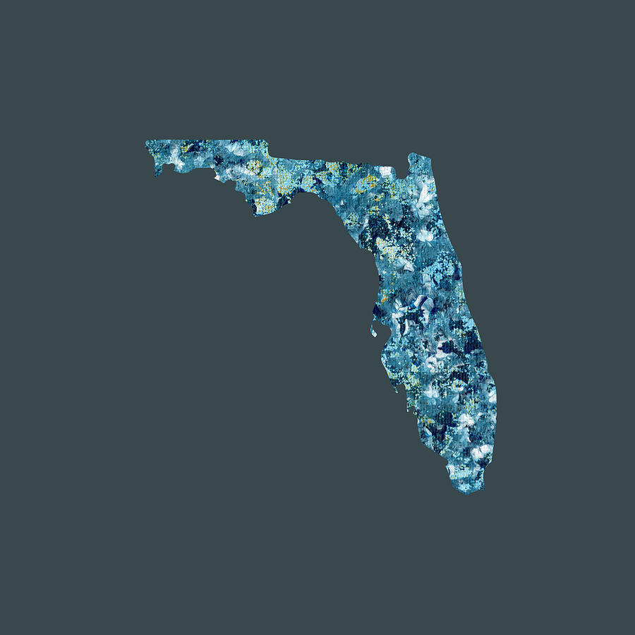 Jacksonville Digital Art - Florida Blue Teal Gold Abstract Art by Melissa Moore