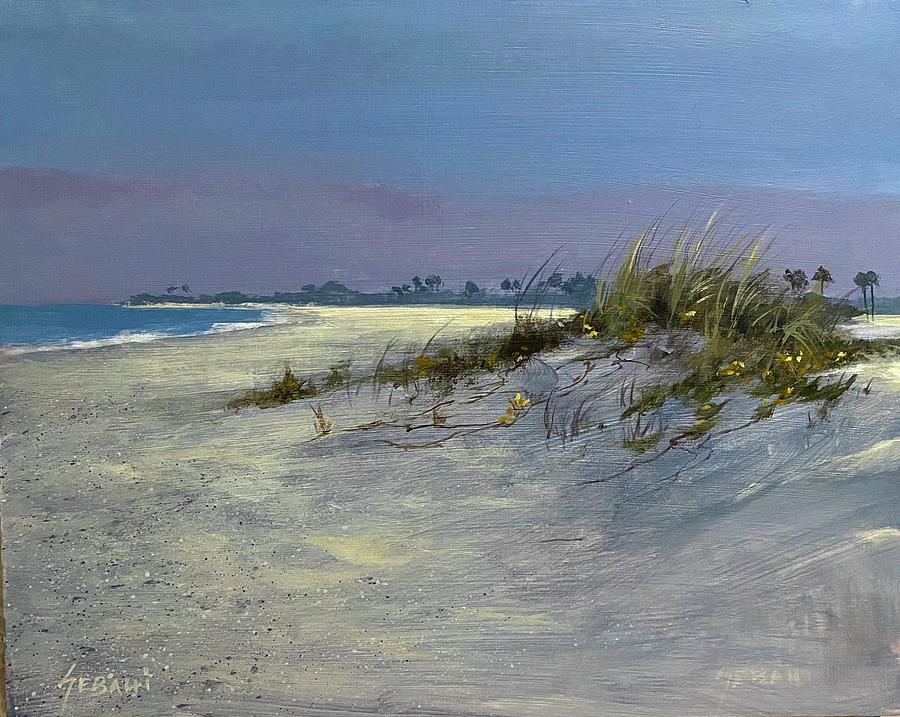 Florida Coastal Sand Dune Seascape Art Print Painting by Karim Gebahi ...