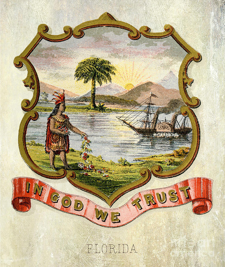 Florida Coat of Arms 1876 Photograph by Jon Neidert