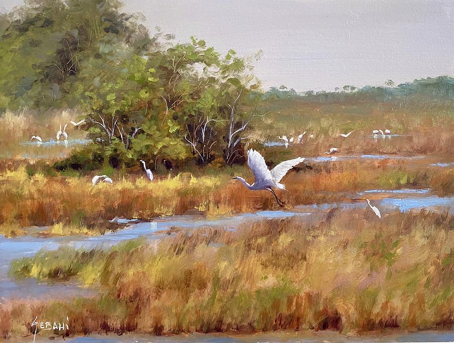 Florida Everglades Landscape Art Print Painting by Karim Gebahi - Pixels