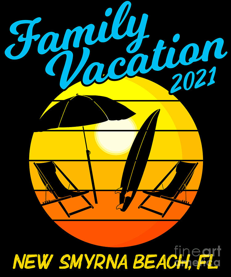 Florida Family Vacation 2021 New Smyrna Beach graphic Digital Art by