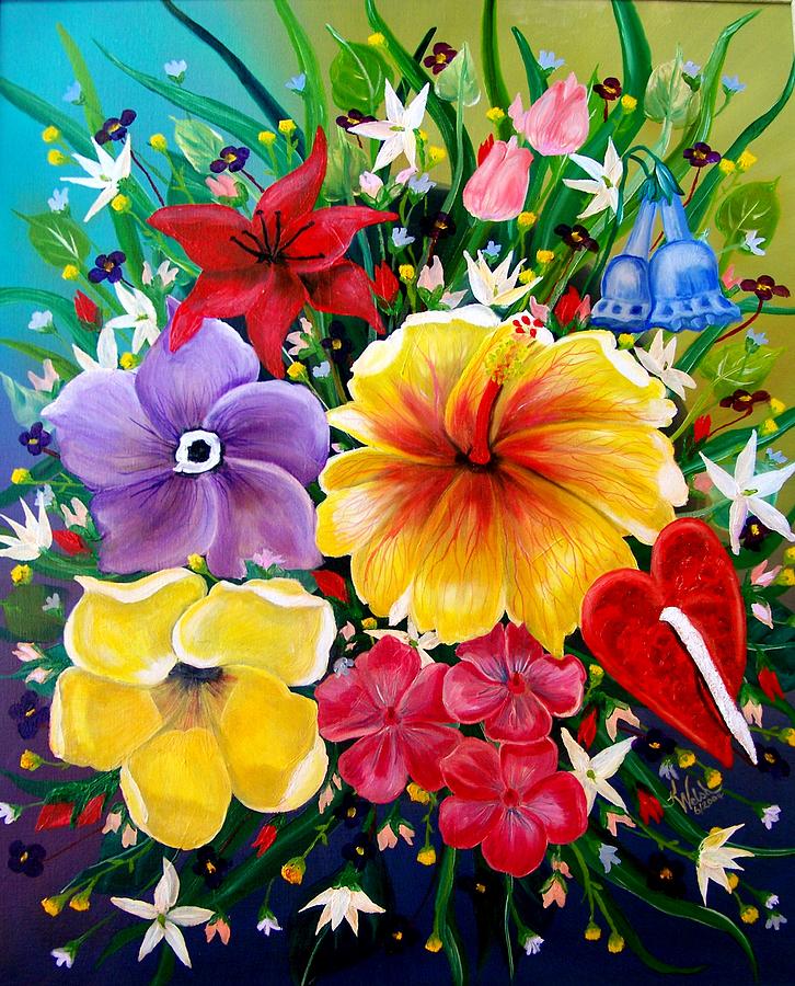 Flower Painting - Florida Flowers by Kathern Ware