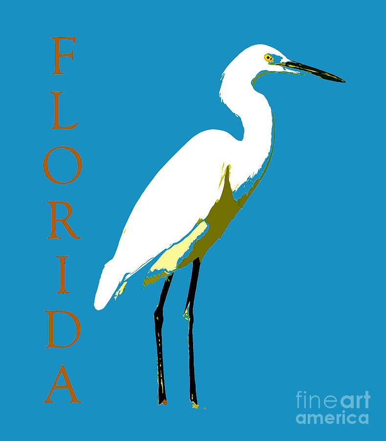 Florida great white egret Mixed Media by David Lee Thompson