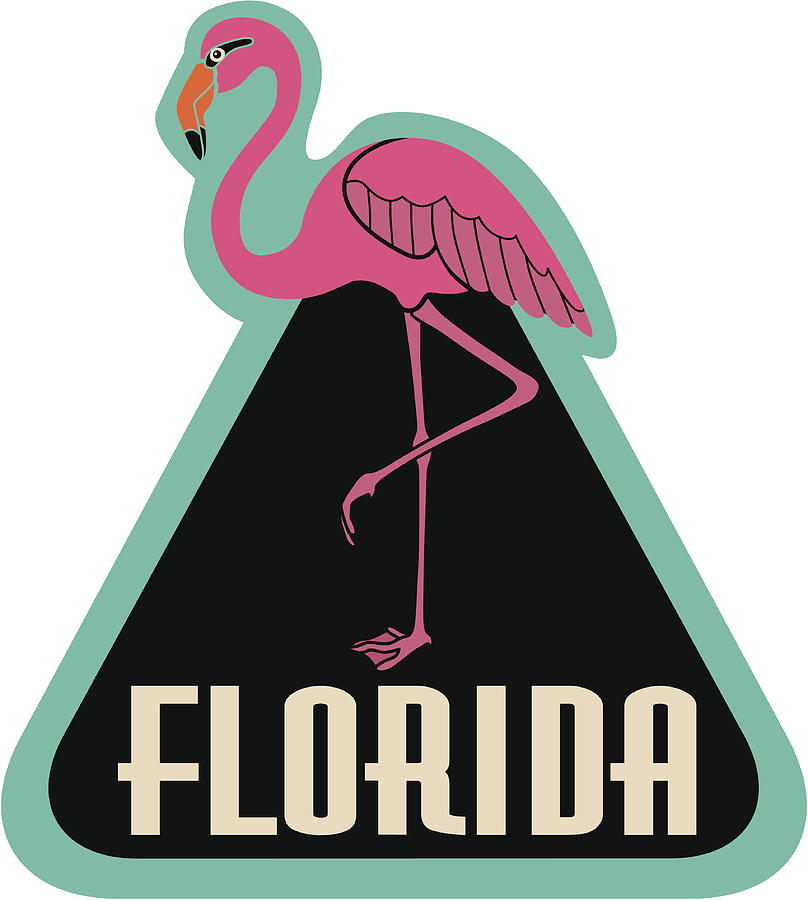 Florida luggage label or travel sticker Drawing by Kathykonkle
