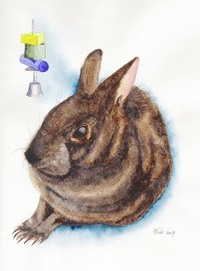 Florida Marsh Rabbit Painting by Vicki B Littell