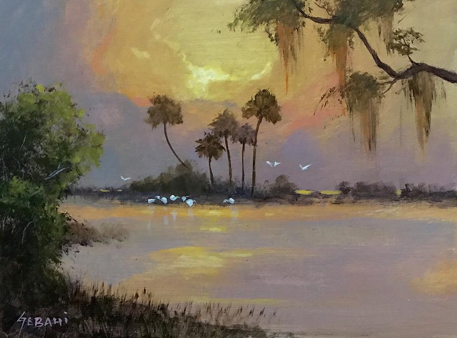 Florida Marshland Painting by Karim Gebahi | Fine Art America