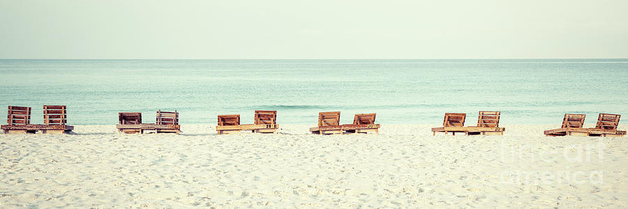Florida Panama City Beach Chairs Panorama Photo Photograph by Paul Velgos
