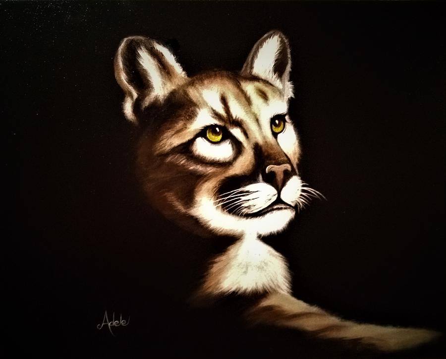 Florida Panther Painting by Adele Moscaritolo