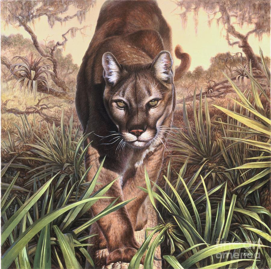 Florida Panther Painting by Hans Droog