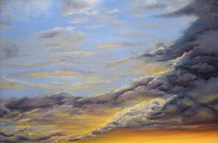 Florida Storm Sunset Painting by William Dickgraber