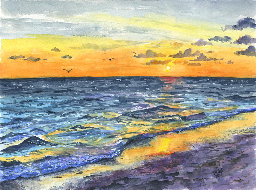 Florida Sunset Painting by Taphath Foose - Fine Art America