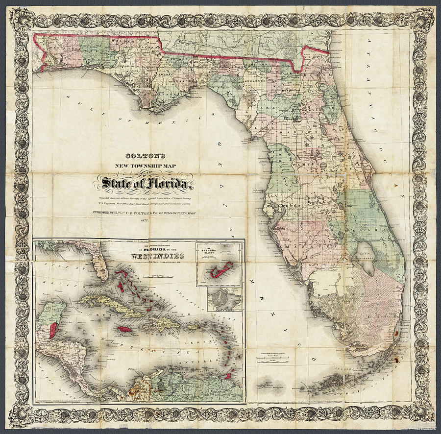 Florida Township Map 1873 Photograph by Phil Cardamone