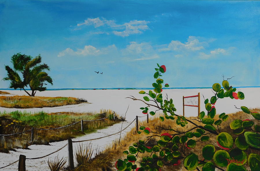 Floridas Siesta Key Beach Painting by Lloyd Dobson