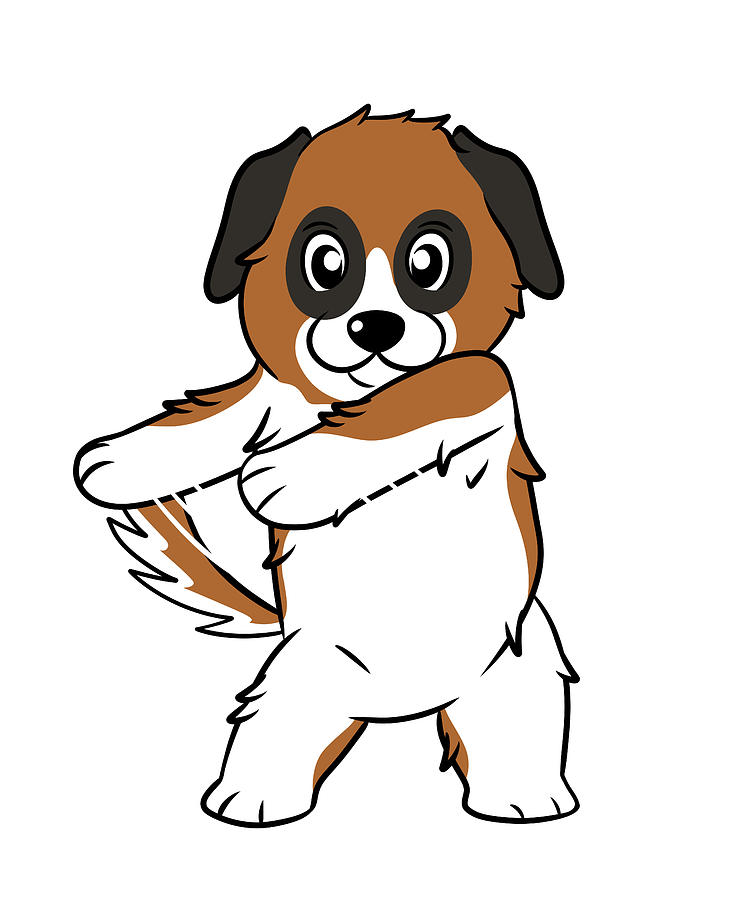 Floss Dance Saint Bernard Flossing Digital Art by Jeff Chen - Fine Art ...