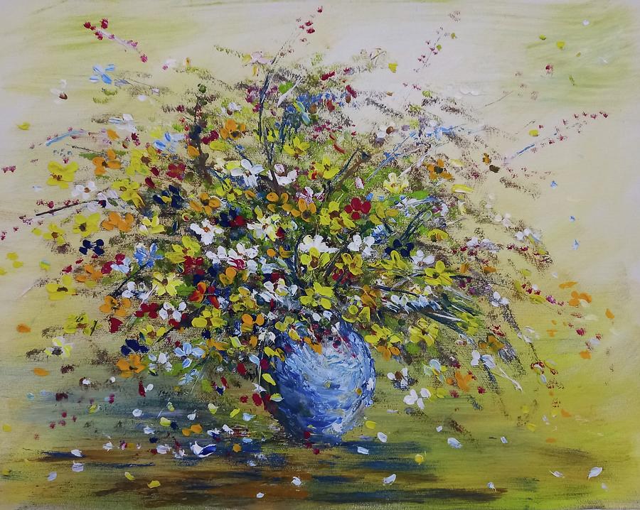 Floral in vase Painting by Arber Qamil Llugiqi - Fine Art America