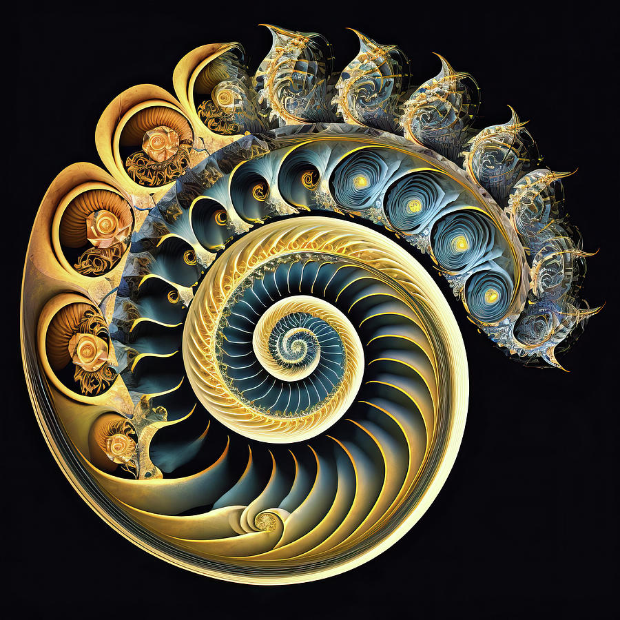Flow of the Universe 03 Golden Spiral Digital Art by Matthias Hauser