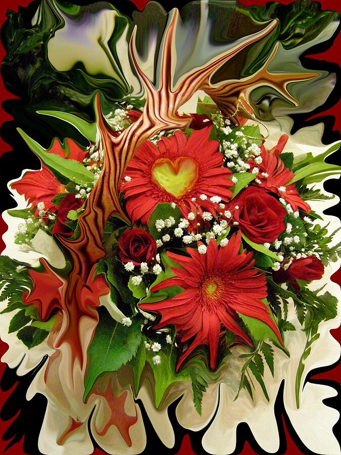 Fantasy Digital Art - flower 4 Heart by Antonis Meintanis