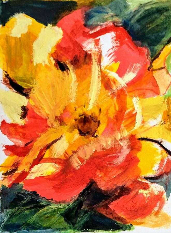 Flower Abstraction Painting by Neema Lakin-Dainow